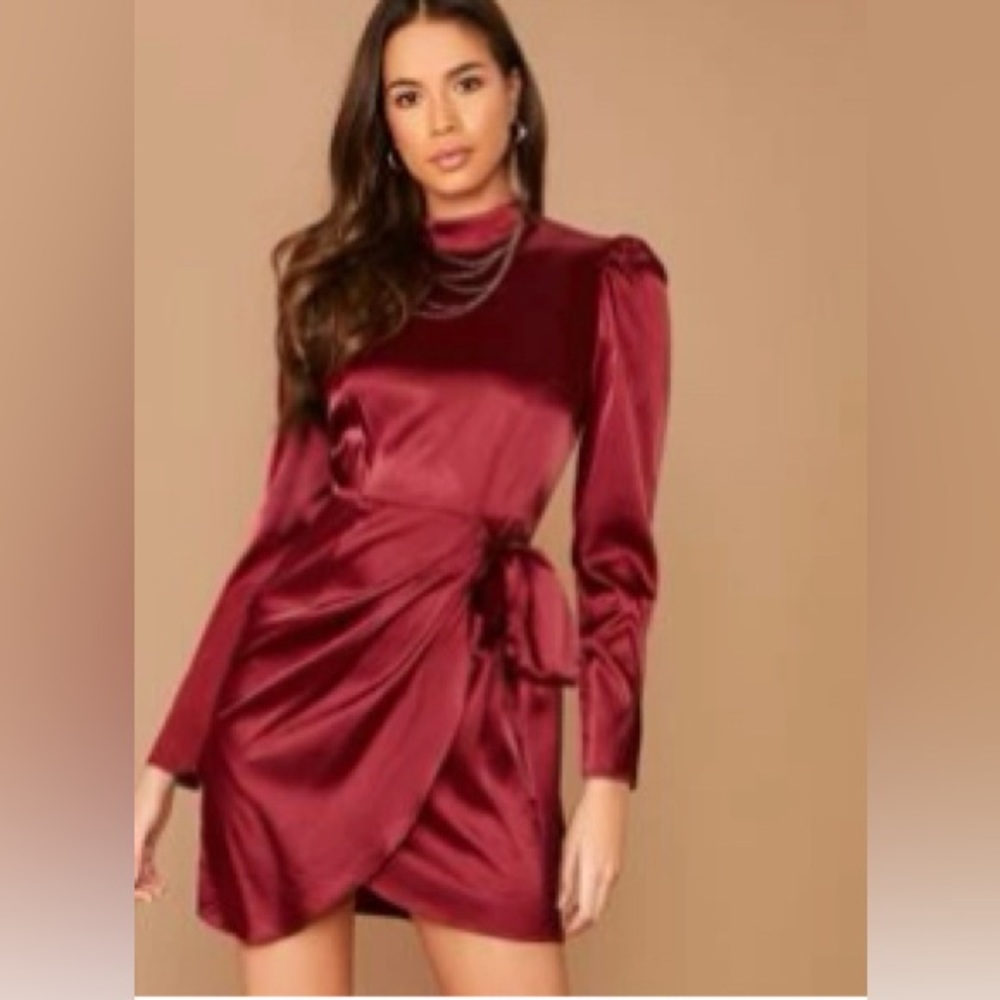 Satin red dress